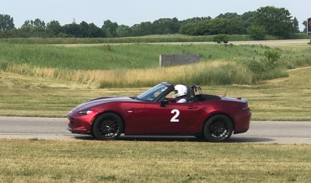 Jen coming into turn 2 at GingerMan