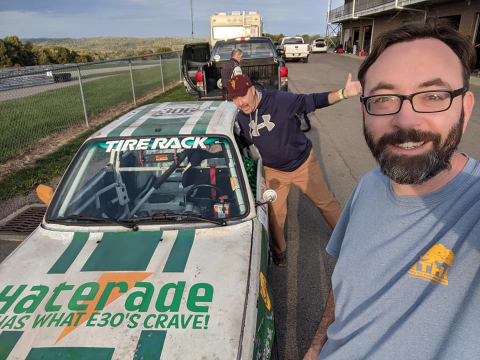 Adam Owens with his first racing team