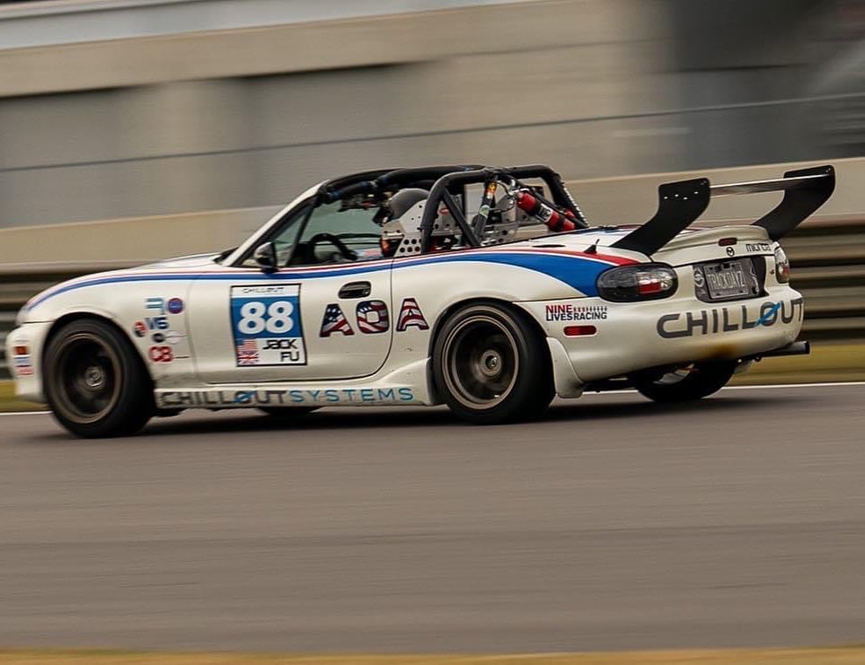 Miata with Nine Lives Racing Wing