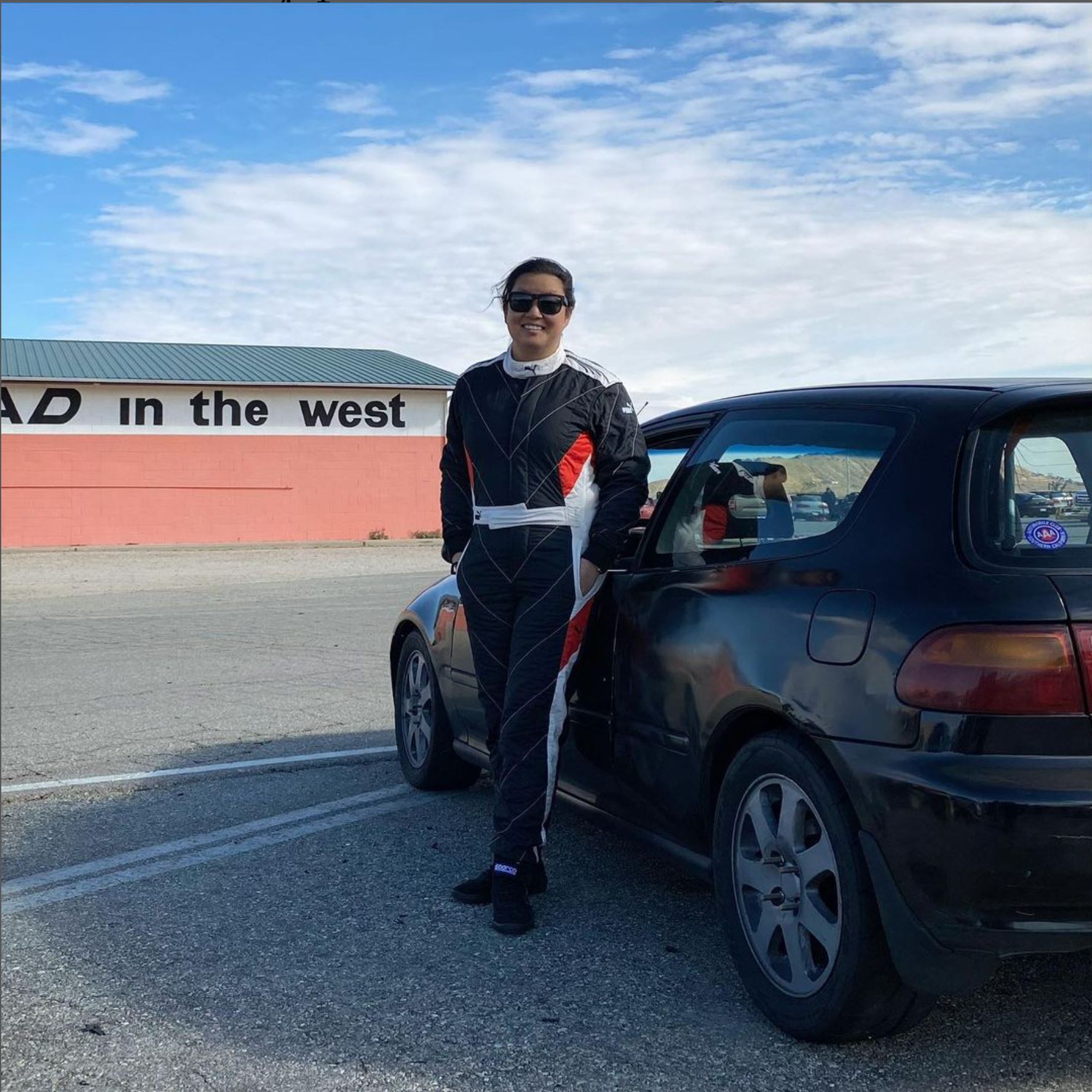 Caroline Yun at the track