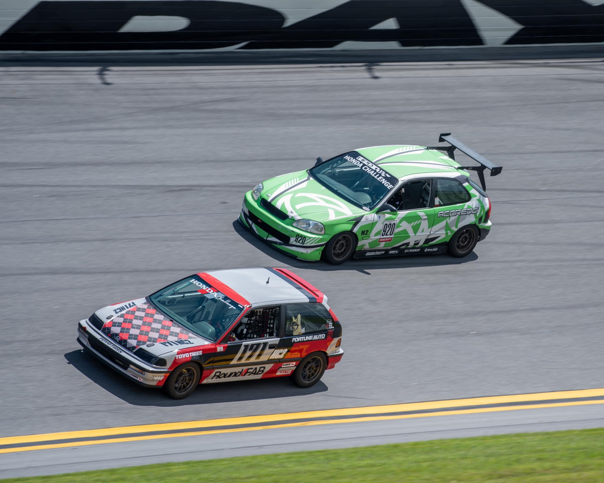 on the banking at Daytona